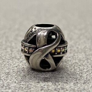 Retired Chamilia 925 Sterling AB Crystal Enamel Infinity 2012 Collectors Charm